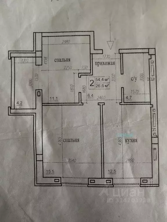 2-к кв. Северная Осетия, Владикавказ ул. Курсантов-Кировцев, 4А (55.7 ... - Фото 2
