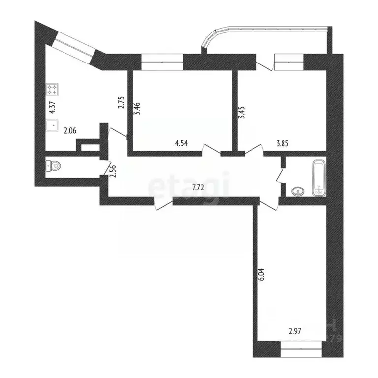 3-к кв. Белгородская область, Белгород ул. Макаренко, 42 (64.0 м) - Фото 1