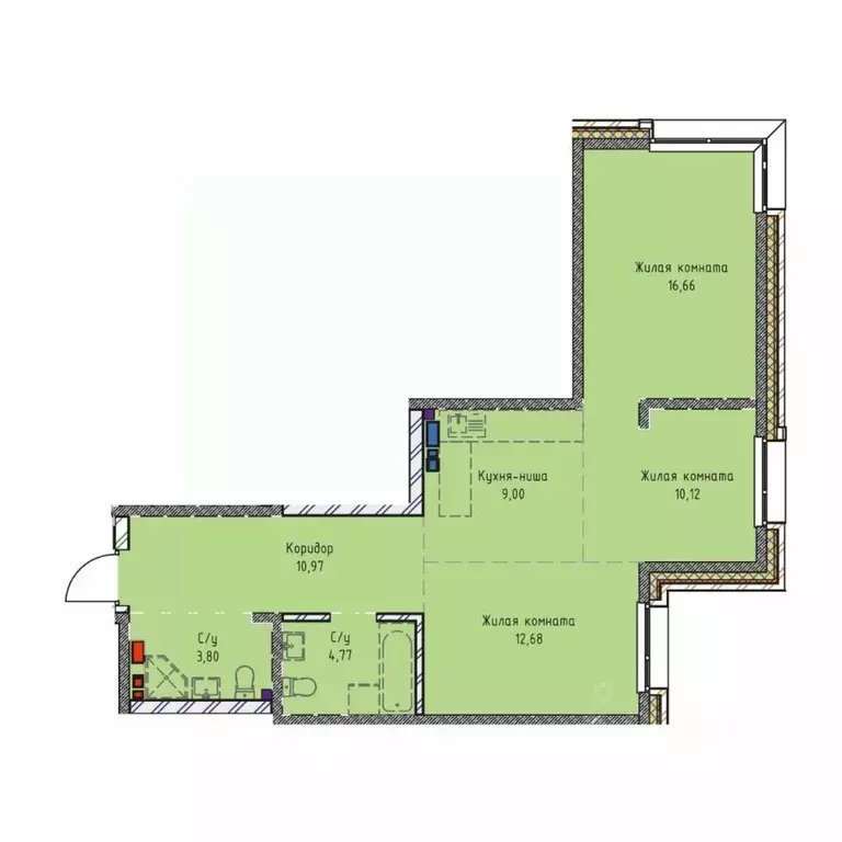 3-к кв. Иркутская область, Иркутск Култукская ул., 16 (68.0 м) - Фото 0