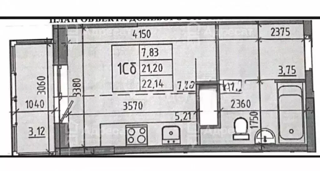 1-комнатная квартира: Волгоград, улица Степанищева, 4 (22.1 м) - Фото 1