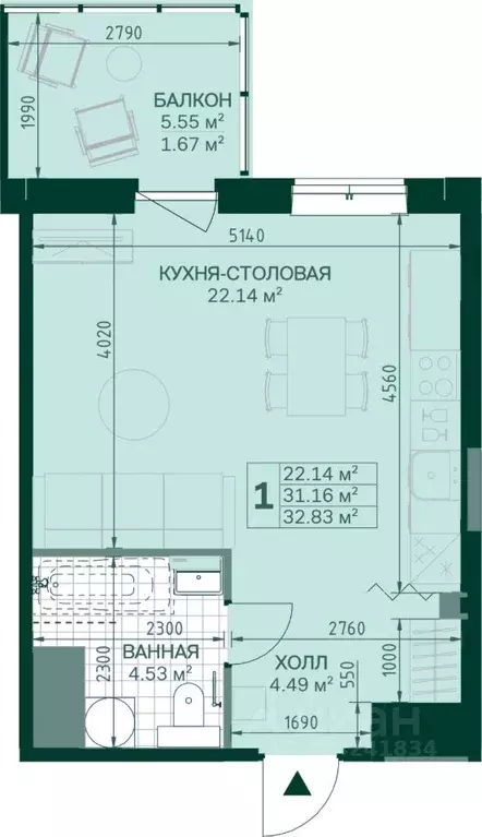 1-к кв. Санкт-Петербург Магнитогорская ул., 11 (31.1 м) - Фото 0