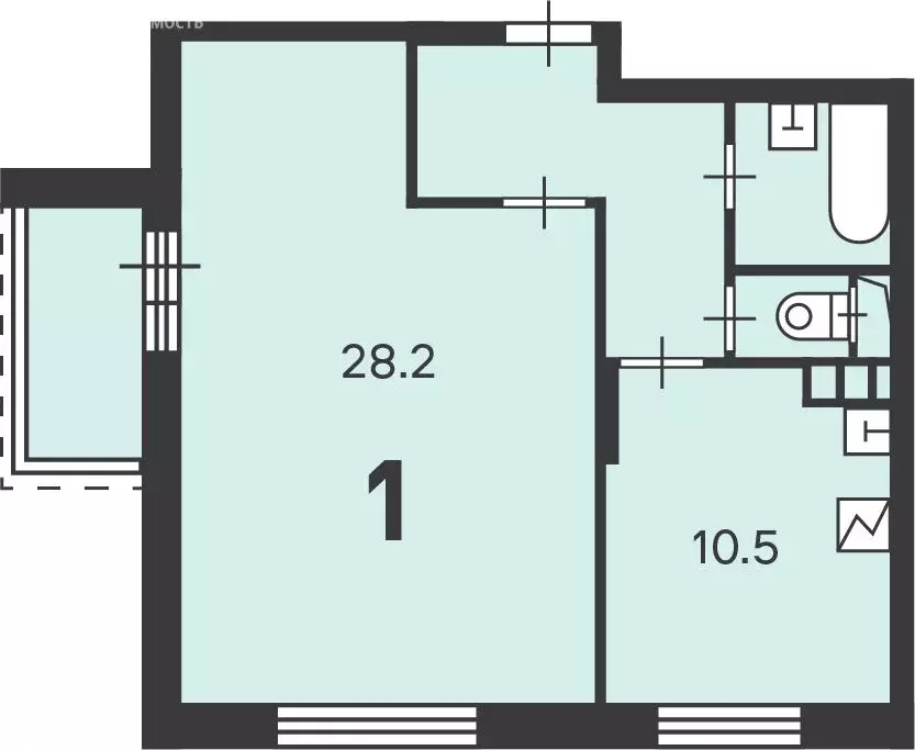 1-комнатная квартира: Москва, улица Молодцова, 33к1 (49.4 м) - Фото 0