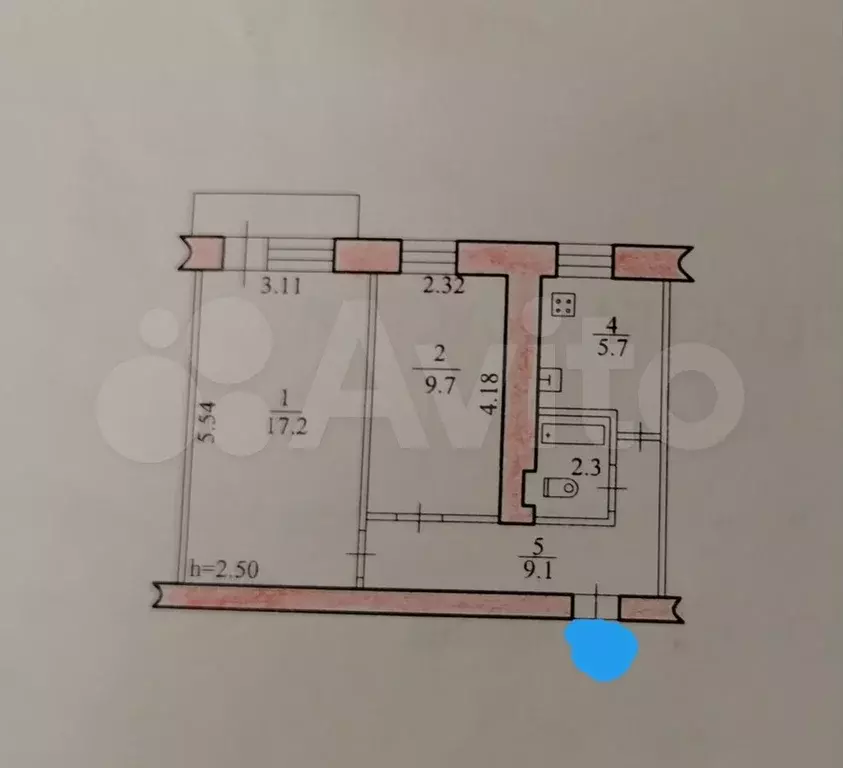 2-к. квартира, 44 м, 4/5 эт. - Фото 0