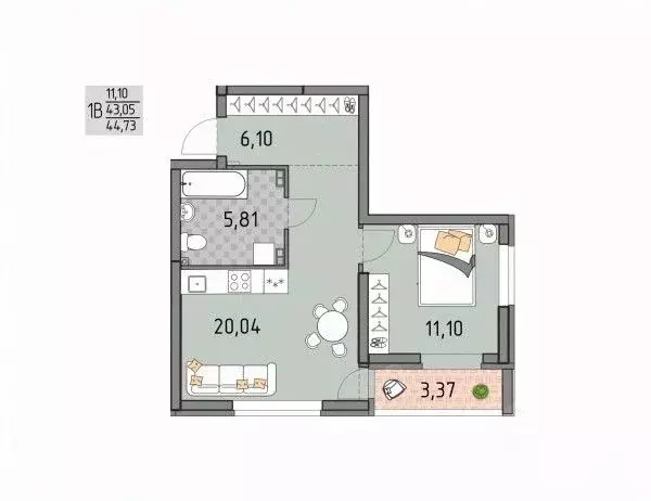 1-к кв. Свердловская область, Екатеринбург Юго-Западный жилрайон, ... - Фото 1