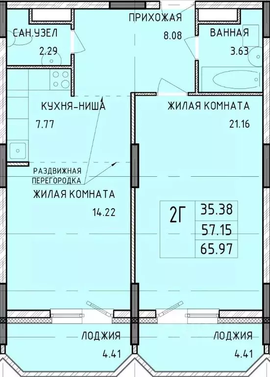 2-к кв. тульская область, тула рязанская ул, 23 (65.97 м) - Фото 0