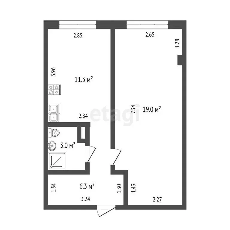 1-комнатная квартира: Вологда, улица Карла Маркса, 121 (39.6 м) - Фото 0