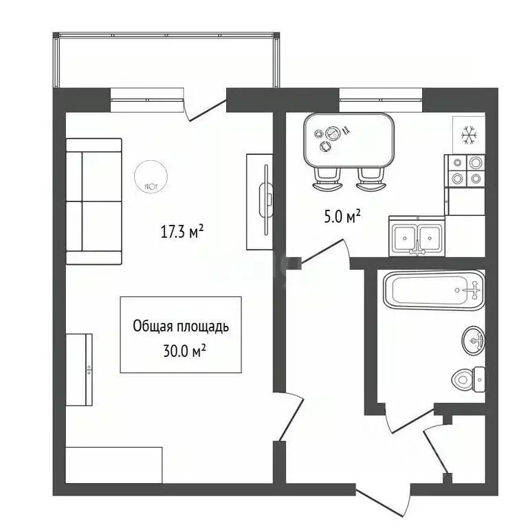 1-к кв. Новосибирская область, Новосибирск Академгородок мкр, ул. ... - Фото 2