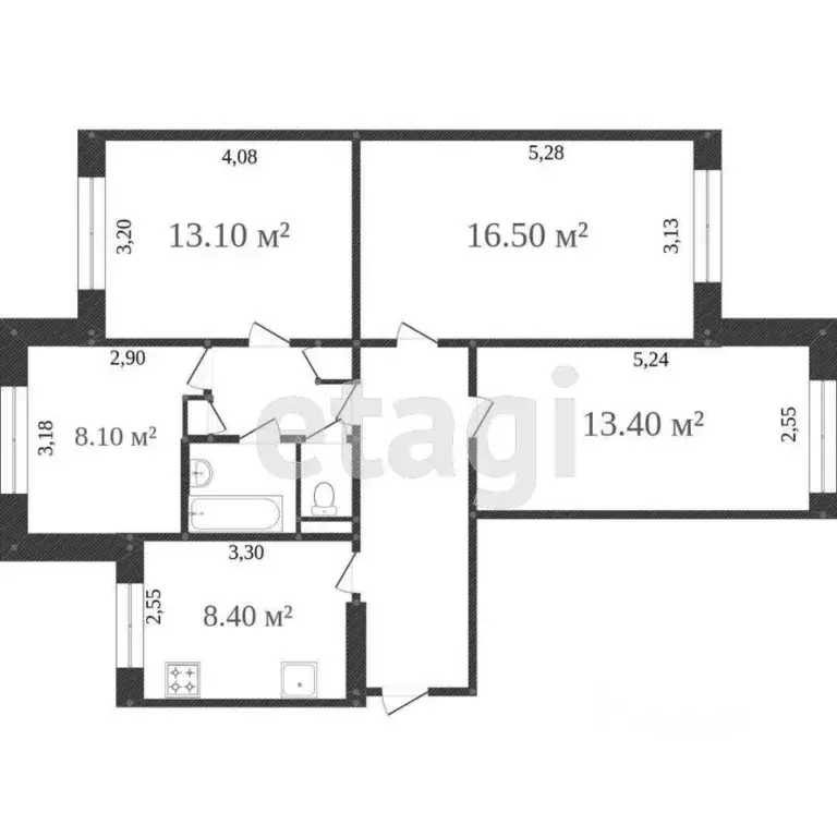 4-к кв. Белгородская область, Белгород ул. Щорса, 45а (89.0 м) - Фото 1