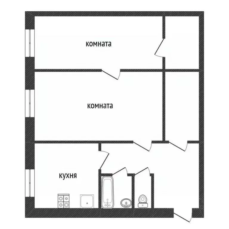 2-к кв. Ленинградская область, Кириши Молодежный бул., 10 (41.4 м) - Фото 1