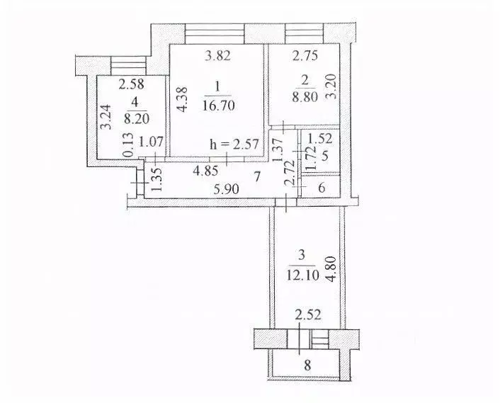 3-к кв. Чувашия, Чебоксары ул. Ахазова, 5 (62.0 м) - Фото 2