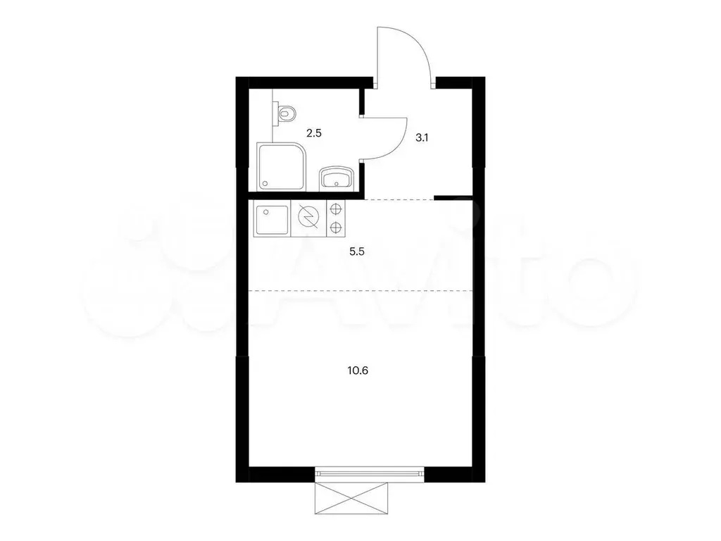 Квартира-студия, 21,7 м, 24/25 эт. - Фото 0