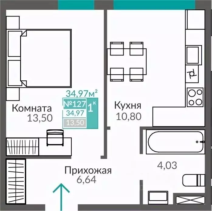 1-к кв. Крым, Симферополь Крымская роза мкр,  (34.97 м) - Фото 0