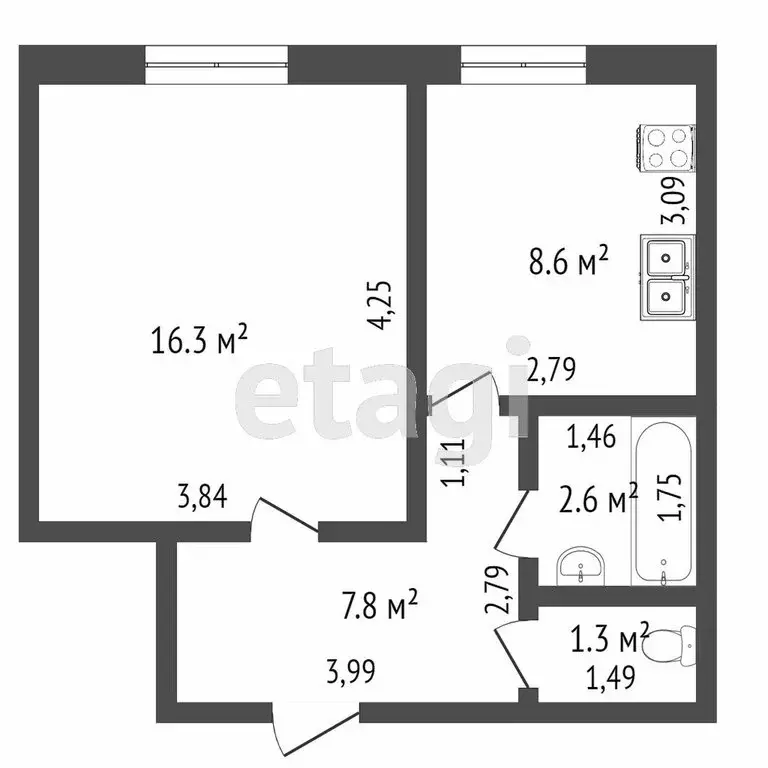 1-комнатная квартира: Тверь, Оснабрюкская улица, 25к1 (42.3 м) - Фото 1