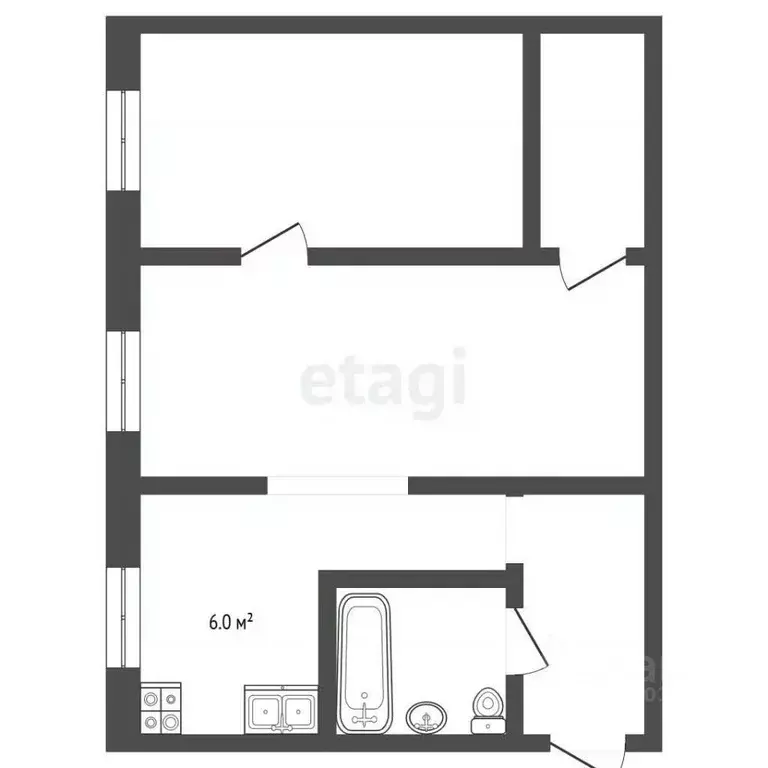 2-к кв. Самарская область, Самара Пролетарская ул., 175 (43.1 м) - Фото 1