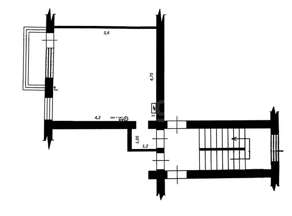 1-комнатная квартира: Южно-Сахалинск, улица Ленина, 297 (30 м) - Фото 1