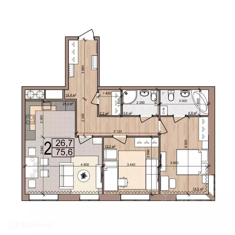 2-к кв. Рязанская область, Рязань Московский р-н, проезд 4-й ... - Фото 1
