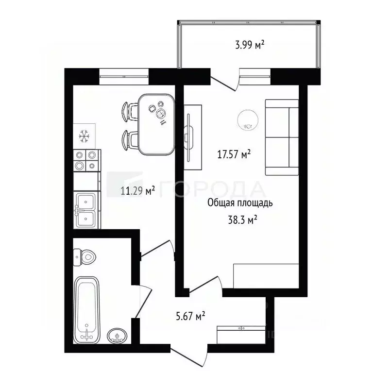 1-к кв. Новосибирская область, Новосибирск Красный просп., 179/1 (38.3 ... - Фото 2