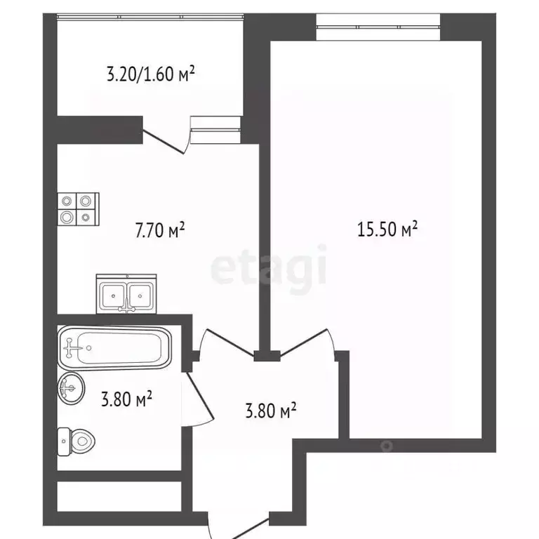 1-к кв. Московская область, Ленинский городской округ, пос. Развилка ... - Фото 2