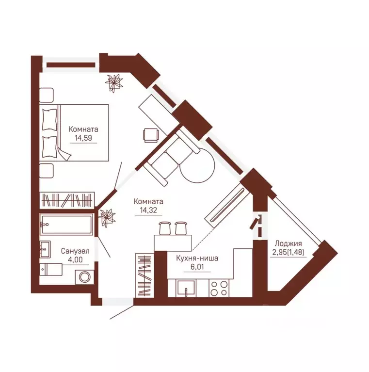 2-к кв. Пермский край, Пермь Данилиха мкр, Три Девятых жилой комплекс ... - Фото 1