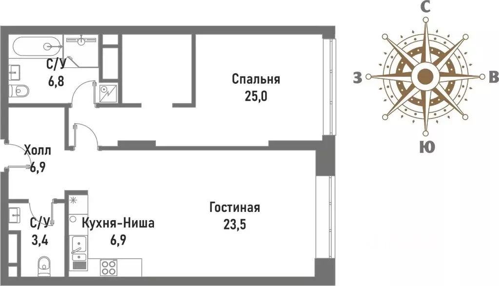 2-к кв. Москва Рубцовско-Дворцовая ул., 4 (72.5 м) - Фото 0