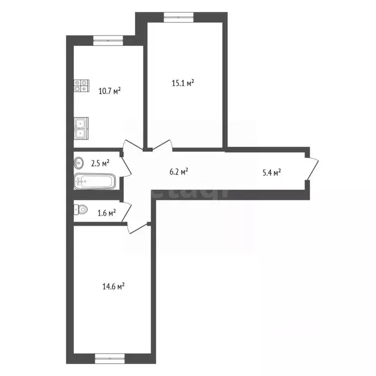 2-к кв. Калужская область, Калуга ул. Братьев Луканиных, 9 (56.8 м) - Фото 1