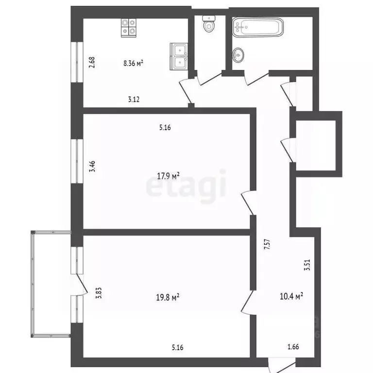2-к кв. Москва ул. Говорова, 12 (65.0 м) - Фото 1