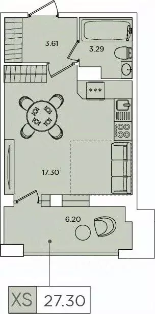 Студия Санкт-Петербург Планерная ул., 87к1 (27.1 м) - Фото 0