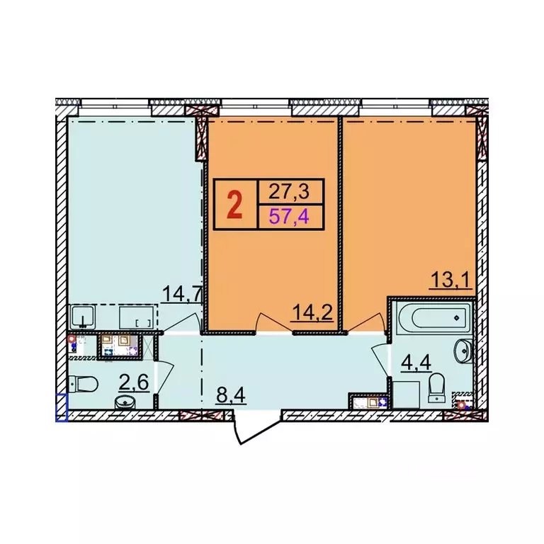 2-к кв. Нижегородская область, Нижний Новгород Квартет жилой комплекс ... - Фото 0