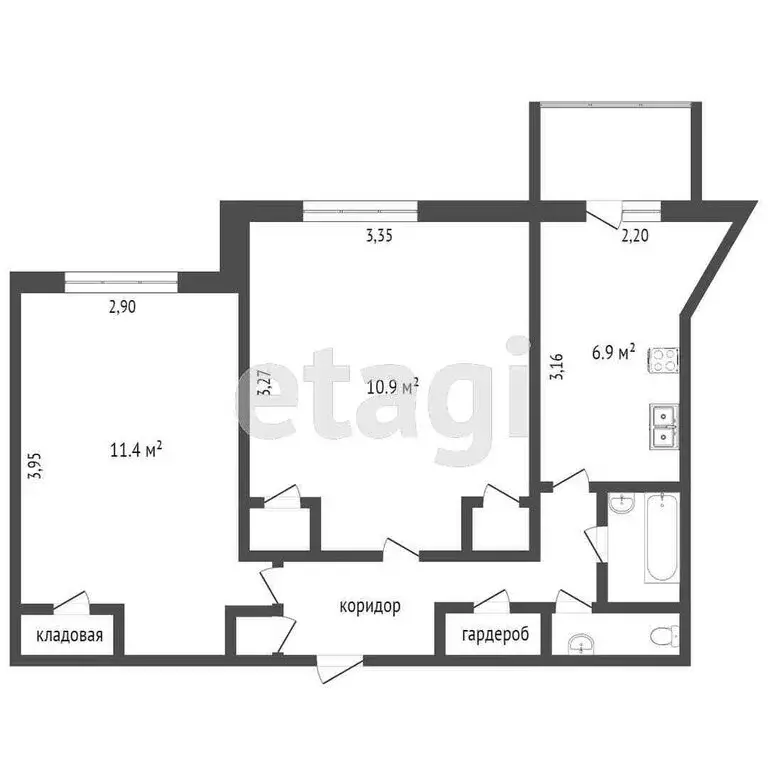 2-комнатная квартира: Тобольск, 15-й микрорайон, 11А (63 м) - Фото 0