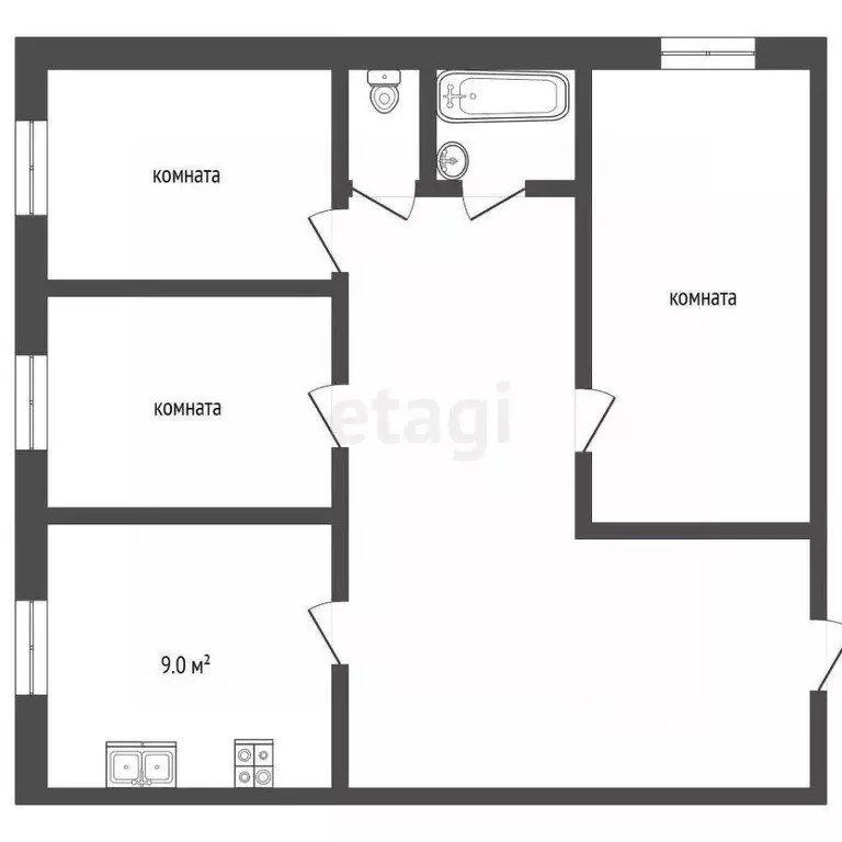 3-к кв. Ярославская область, Рыбинск Южная ул., 16 (66.9 м) - Фото 1