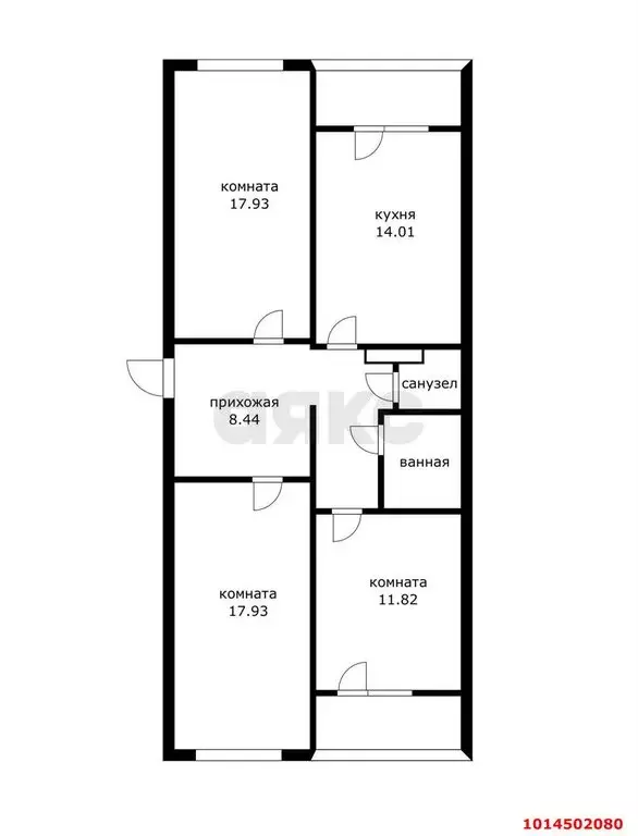 3-комнатная квартира: посёлок Лорис, Садовая улица, 32 (84 м) - Фото 1