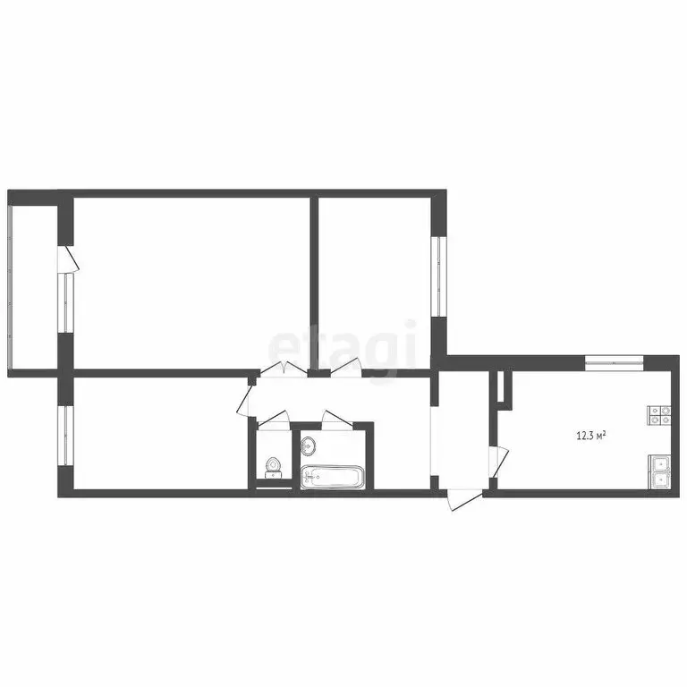 3-комнатная квартира: Тобольск, микрорайон Центральный, 24 (77.4 м) - Фото 0