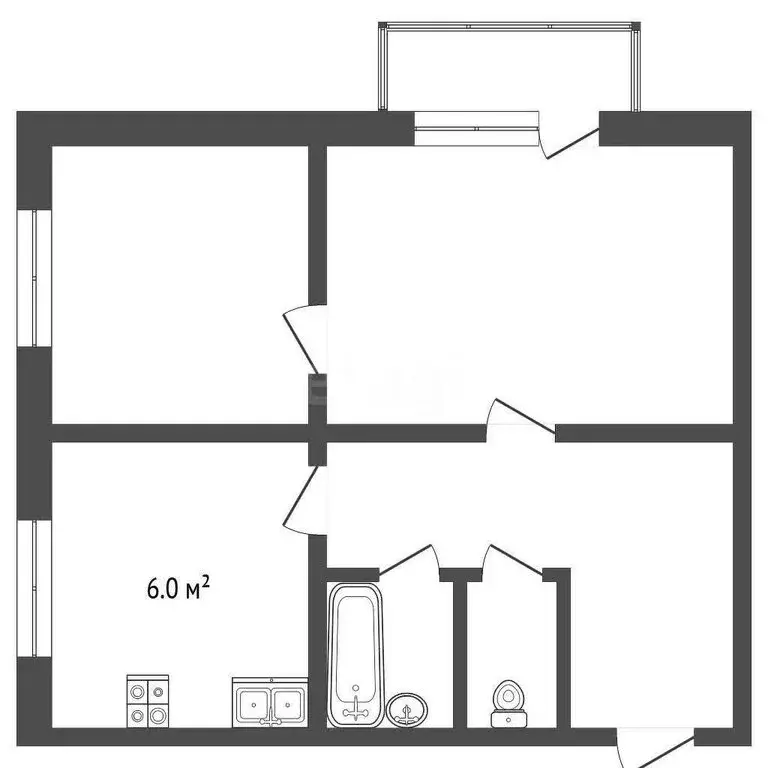 2-комнатная квартира: Прокопьевск, Оренбургская улица, 16 (41.1 м) - Фото 1