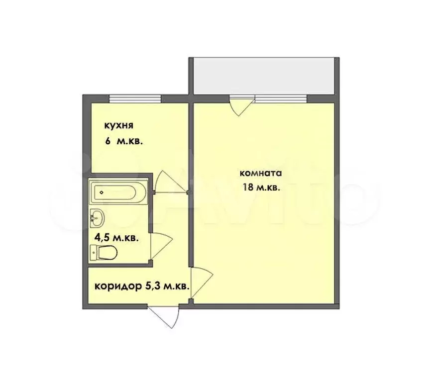 1-к. квартира, 31 м, 1/5 эт. - Фото 0
