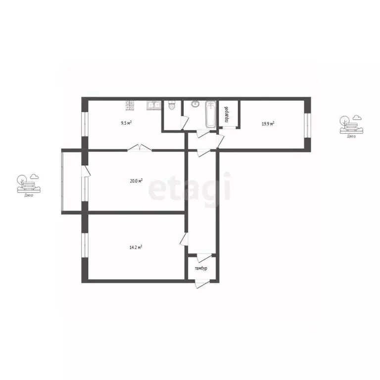 3-к кв. Москва Красноармейская ул., 26К2 (75.2 м) - Фото 1