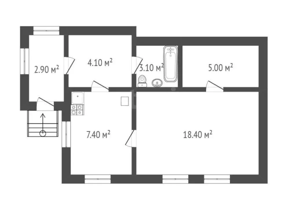 2-комнатная квартира: Борисоглебск, улица Карла Маркса, 140 (40.9 м) - Фото 1