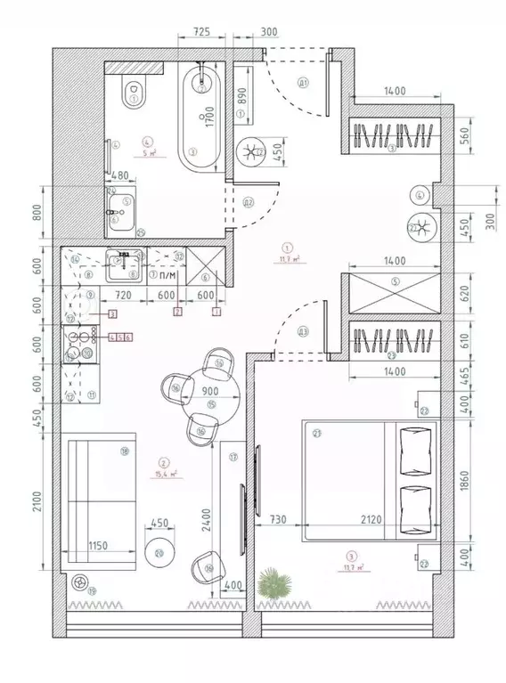 1-к кв. Москва Октябрьская ул., 67 (45.2 м) - Фото 2