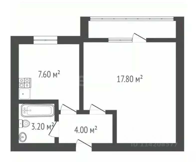 1-к кв. Воронежская область, Борисоглебск ул. 40 лет Октября, 74 (32.6 ... - Фото 2