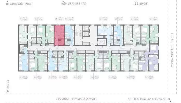 Квартира-студия, 22,7 м, 18/23 эт. - Фото 1