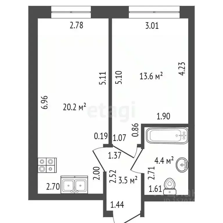 1-к кв. Санкт-Петербург Ремесленная ул., 15 (41.7 м) - Фото 1