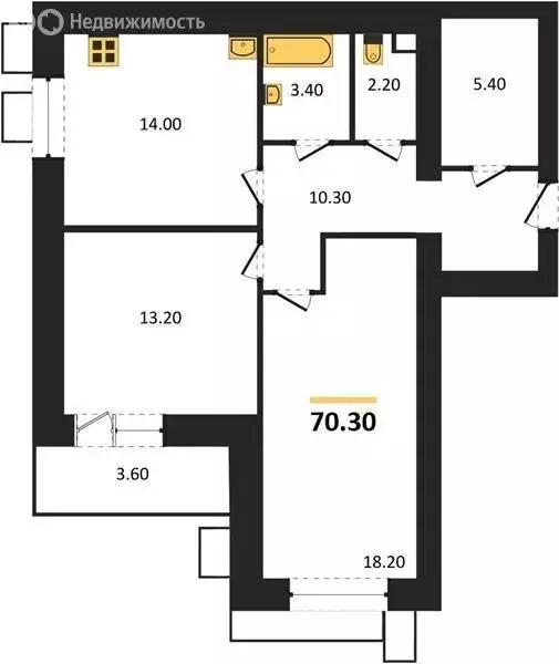 2-комнатная квартира: Пенза, улица Шмидта, 3к1 (70.3 м) - Фото 1