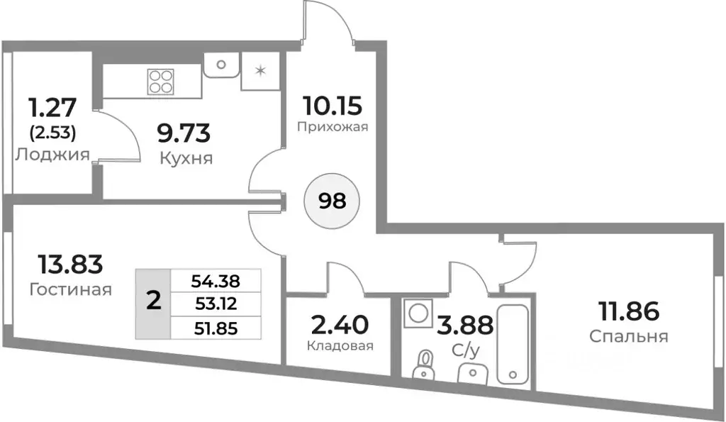 2-к кв. Калининградская область, Калининград Пригородная ул., 18 ... - Фото 1