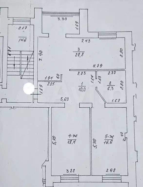 3-к. квартира, 80,2 м, 3/5 эт. - Фото 0