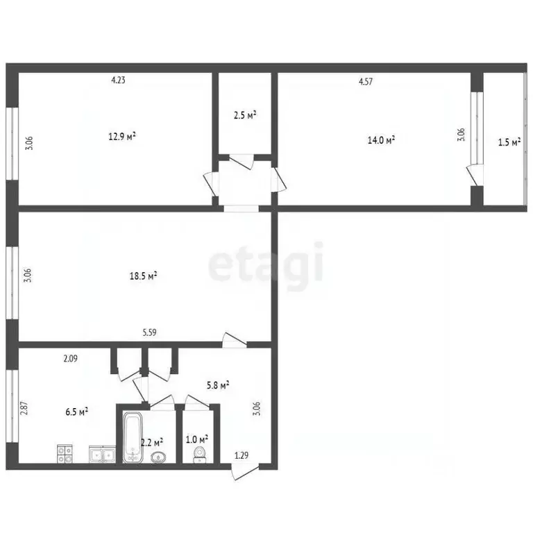 3-к кв. Мордовия, Саранск ул. Семашко, 6 (64.1 м) - Фото 2
