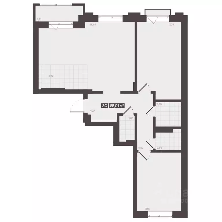 3-к кв. Кемеровская область, Кемерово 6/2 мкр, Моне жилой комплекс ... - Фото 1