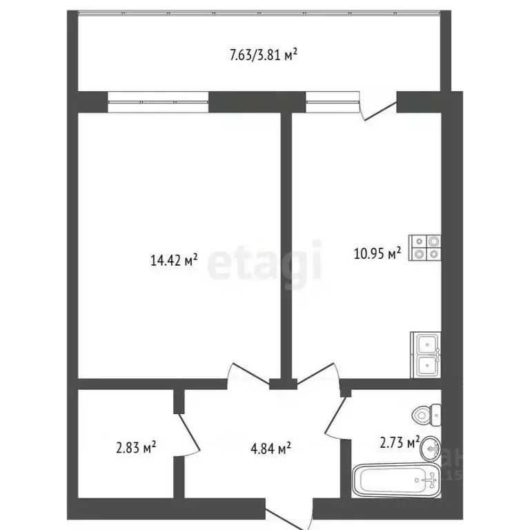 1-к кв. Чувашия, Чебоксары Ярмарочная ул., 12 (43.4 м) - Фото 2