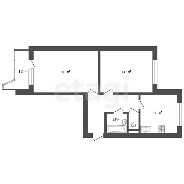 2-комнатная квартира: Москва, Пятницкое шоссе, 16 (56 м) - Фото 1