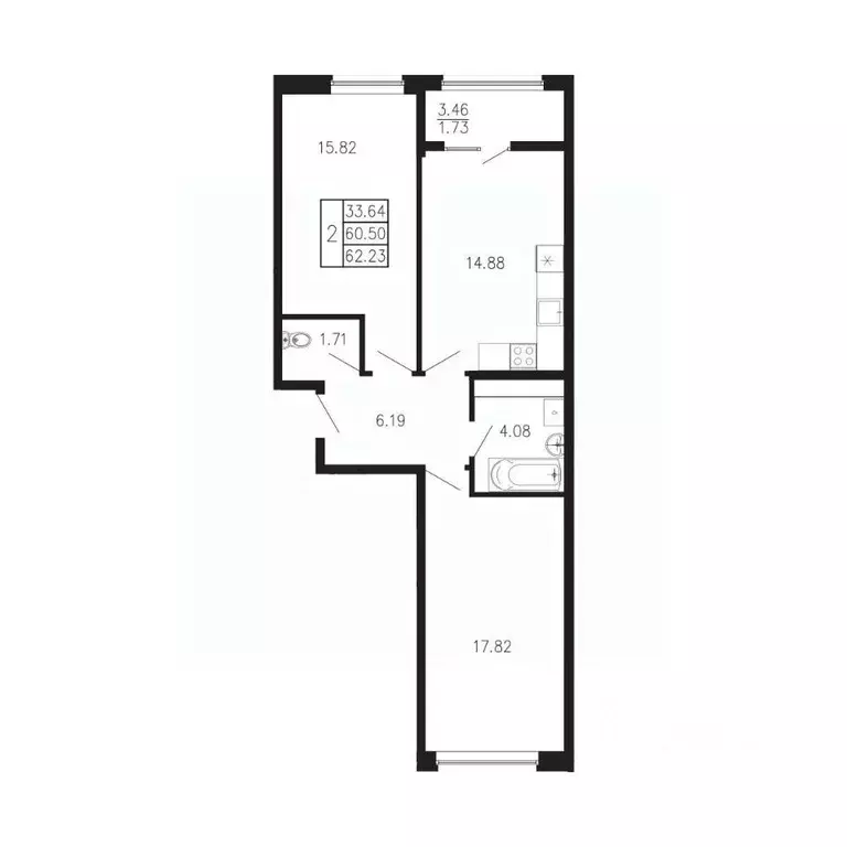 2-к кв. Крым, Феодосия муниципальный округ, Приморский пгт Просторы ... - Фото 1