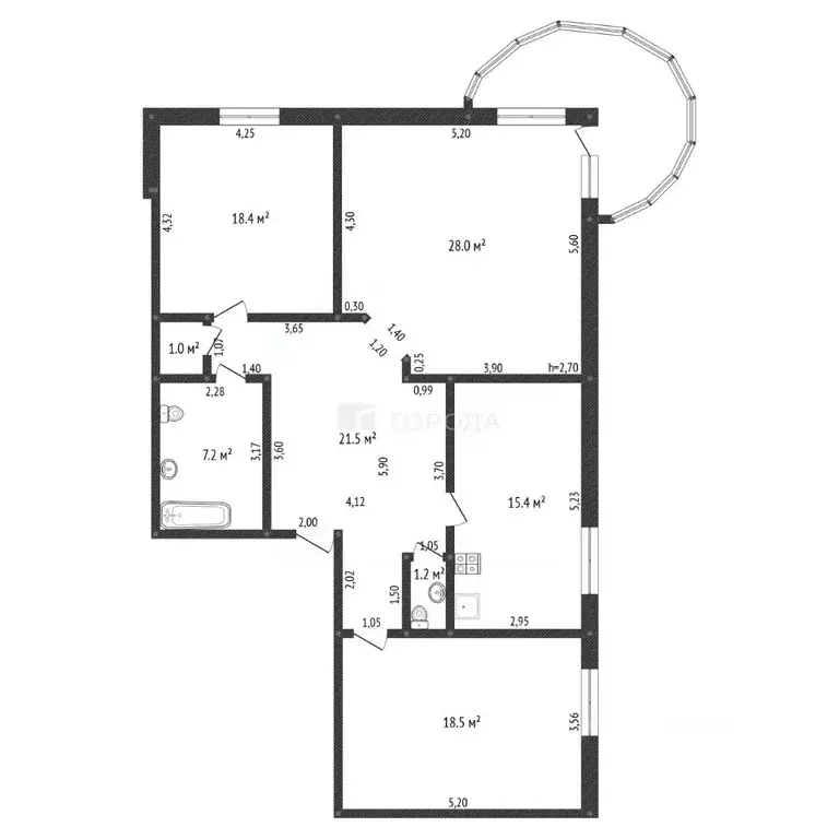 3-к кв. Алтайский край, Барнаул Интернациональная ул., 11 (111.2 м) - Фото 2