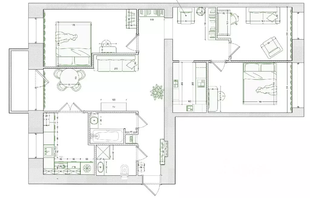 4-к кв. Свердловская область, Екатеринбург ул. Бажова, 125 (72.7 м) - Фото 2